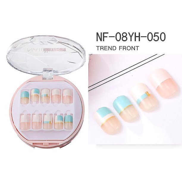 30 Uds. Parche para uñas con diamantes de imitación, estilo dulce, extraíble, párrafo corto, moda