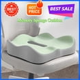 thumbnail image 4 of 1pc Memory Foam Seat Cushion - 3D Ergonomic Support| Light Green & Grey, Washable Polyester, Car/Office Essentials,light green, 4 of 7