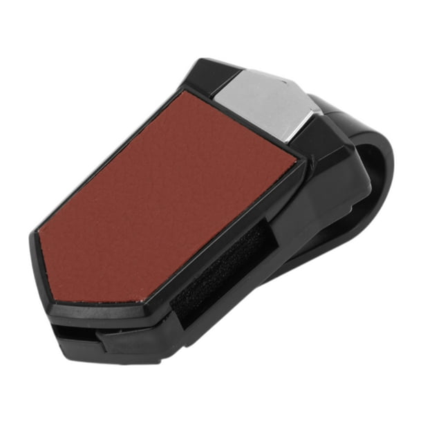 Clip para gafas de sol en el coche Unique Bargains, soporte universal para gafas de sol en el parasol del coche ABS Burdeos 7.5x4.1cm 1 Pcs