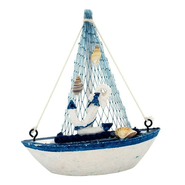 Decoración de modelo de velero en miniatura, veleros decorativos de madera de diferentes diseños y Ancla del barco