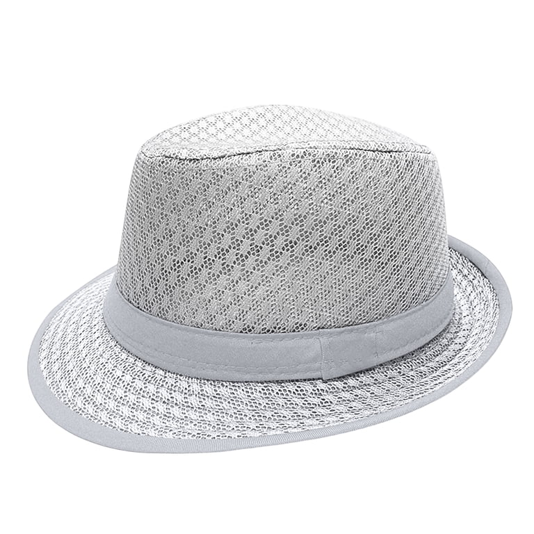 Straw Mesh Fedora Pork Pie Hat, Lightweight Summer Boater Beach Cap Fedora Pork Pie Hat,Straw Mesh Summer,Bowler Boater,Beach  main image 2