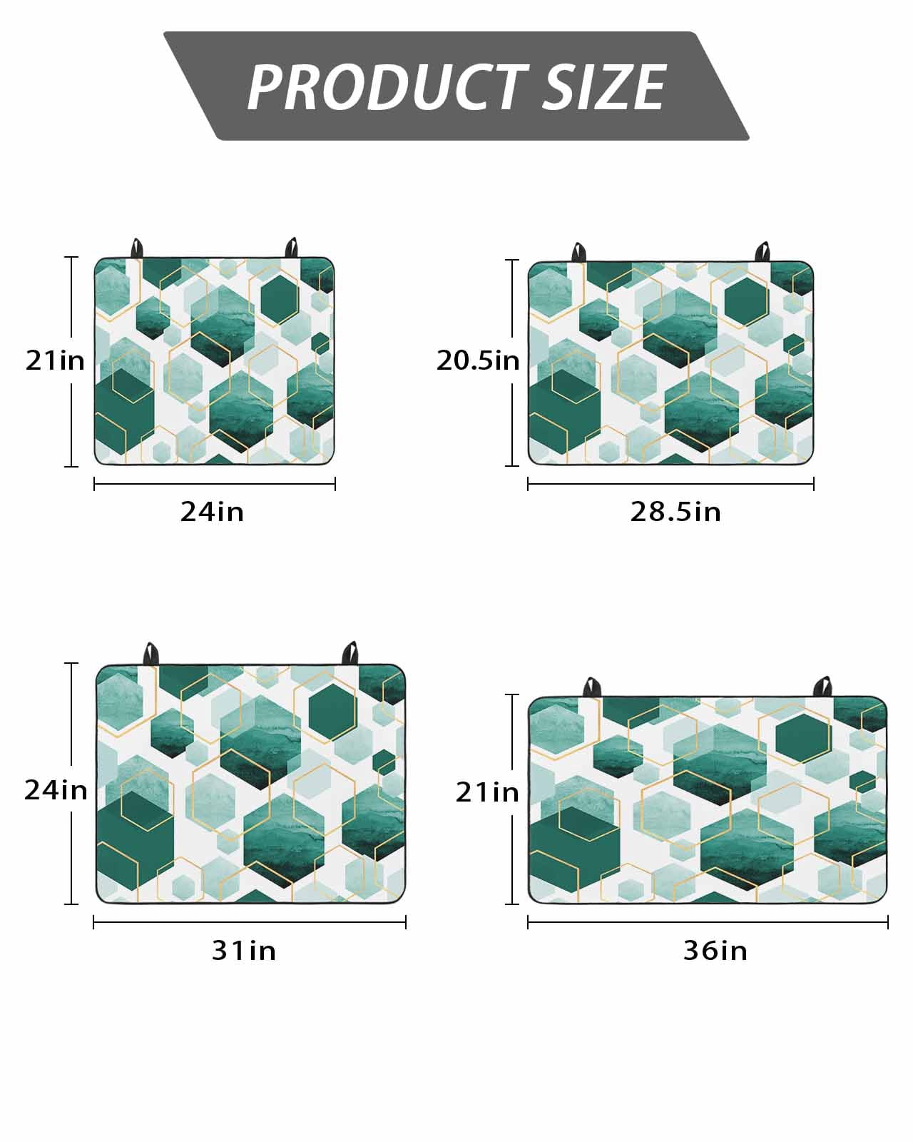 Stove Top Covers for Electric Stove, Turquoise Marble Glass Stovetop Cover Protector, Gold White Geometric Hexagon Modern Induction Cooktop Protector Oven Mat for Kitchen Countertop 24"x21"