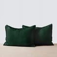 thumbnail image 3 of Pavish Export Dark Green Duvet Cover Set 100% Washed Cotton Linen Feel Super Soft Comfortable Farmhouse Comforter Cover Over Size 98X120", 3 of 3
