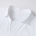 thumbnail image 6 of TOUMENY Men Linen Shirts Casual Long Sleeve Lightweight Breathable Shirt Solid Button Down Loose Fit Vacation Beach Summer Fall Tops White L, 6 of 7