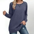 thumbnail image 2 of idosla Tunic Tops for Women 2025 Long Sleeve Shirts for Leggings Loose Fit Sweaters (Dark Blue, XL), 2 of 4