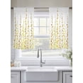 thumbnail image 5 of Sage Green Polka Dots Sheer Curtains 54 Inch Length 2 Panels Set, Yellow Watercolor Abstract Art Voile Window Treatment Rod Pocket Short Kitchen Curtains Drapes for Bedroom 52"x54"x2, 5 of 7