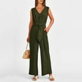 thumbnail image 5 of HXWCHs Loose Fit Jumpsuits for Women, Women's Casual Summer Jumpsuit Sleeveless Wide Leg Romper with Long Pants for Stylish Outfits XL Green, 5 of 8