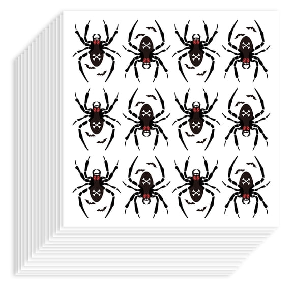 20pcs Self-Adhesive Paper Decorative Stickers for Party Decorative Presents Sealing Spider 90x90mm 12patterns/pc