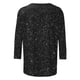 thumbnail image 4 of Tejiojio Women's Sequin Top Round Neck 3/4 Sleeves Sparkly Casual Party Blouse S-2XL, 4 of 5