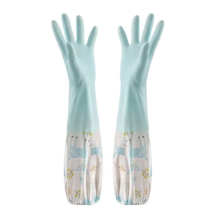 WANYNG Rubber Cleaning Gloves With Lining Household Thickening PWaterproof Kitchen Dish Washing Latex Glove Dishwasher Gloves Small Size