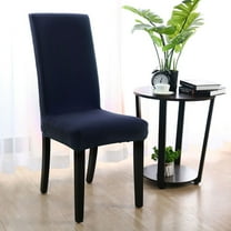 PiccoCasa 4Pcs Stretch Spandex Seat Slipcovers Plain Classic Chair Protectors, Dark Blue