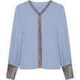 thumbnail image 4 of Women's Elegant Leopard Print V-Neck Top Chic Comfortable, 4 of 4