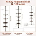 thumbnail image 5 of 32-122inch Corner Shower Caddy Tension Pole Brown, Rustproof Drill-Free Shower Shelves for Bathroom Bathtub Washbasin, Adjustable Shower Organizer with 4 Tier Patent Stable Shelves & Towel Bars, 5 of 13
