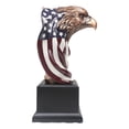 thumbnail image 2 of American Bald Eagle On USA Star Spangled Banner Flag Bust Electroplated Statue, 2 of 8