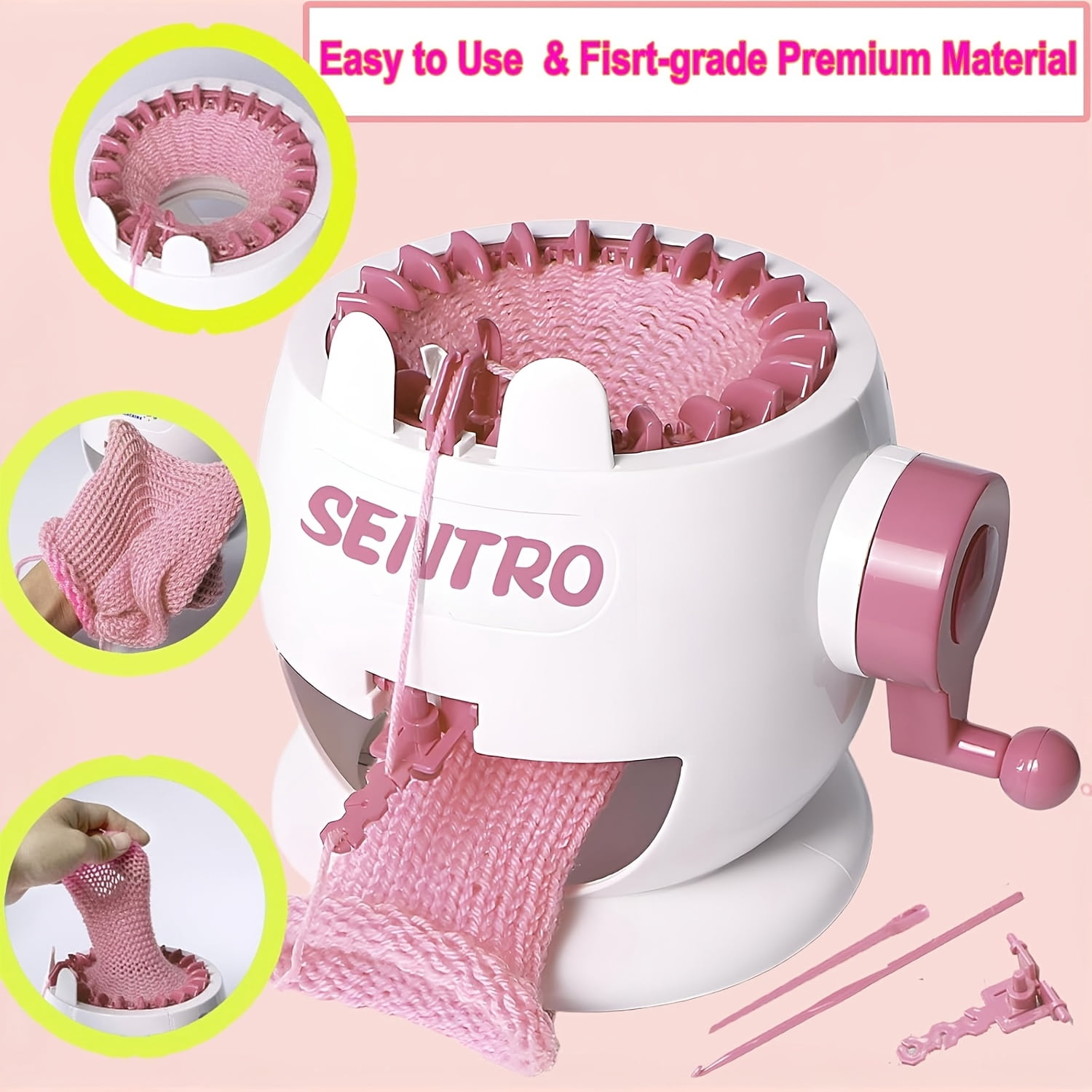 22-Needle Automatic Circular Knitting Machine for Adults & Beginners, DIY Scarves, Hats, Sweaters & Toys