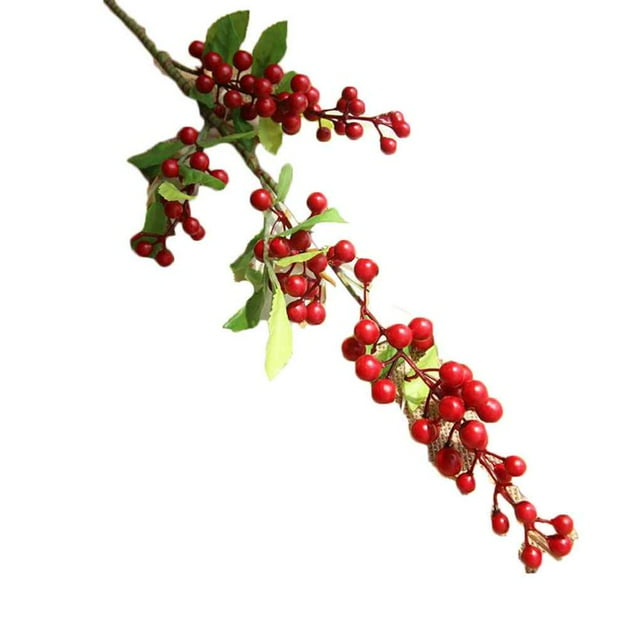 10PCS Christmas Berry Foam Artificial Flower Fake Fruit Berries Beans Wedding Decorative Simulation Flower White