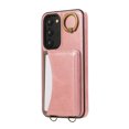 thumbnail image 5 of for Samsung Galaxy S23 Plus Wallet Case with Card Holder - PU Leather Case for Women & Girls, Wrist Hand Strap, Secure Finger Ring, Shockproof Protective Phone Cover for Galaxy S23 Plus, Pink, 5 of 7
