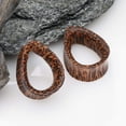 thumbnail image 3 of A Pair of Teardrop Coconut Wood Double Flared Tunnel Plug, 3 of 3