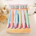 thumbnail image 5 of jejeloiu Pastel Surfboard Beach Bed Sheets For Girls,Watercolor Coastal Full Size Sheets,Pink Yellow,4pcs,1 Flat Sheet, 1 Fitted Sheet and 2 Pillowcases, 5 of 6