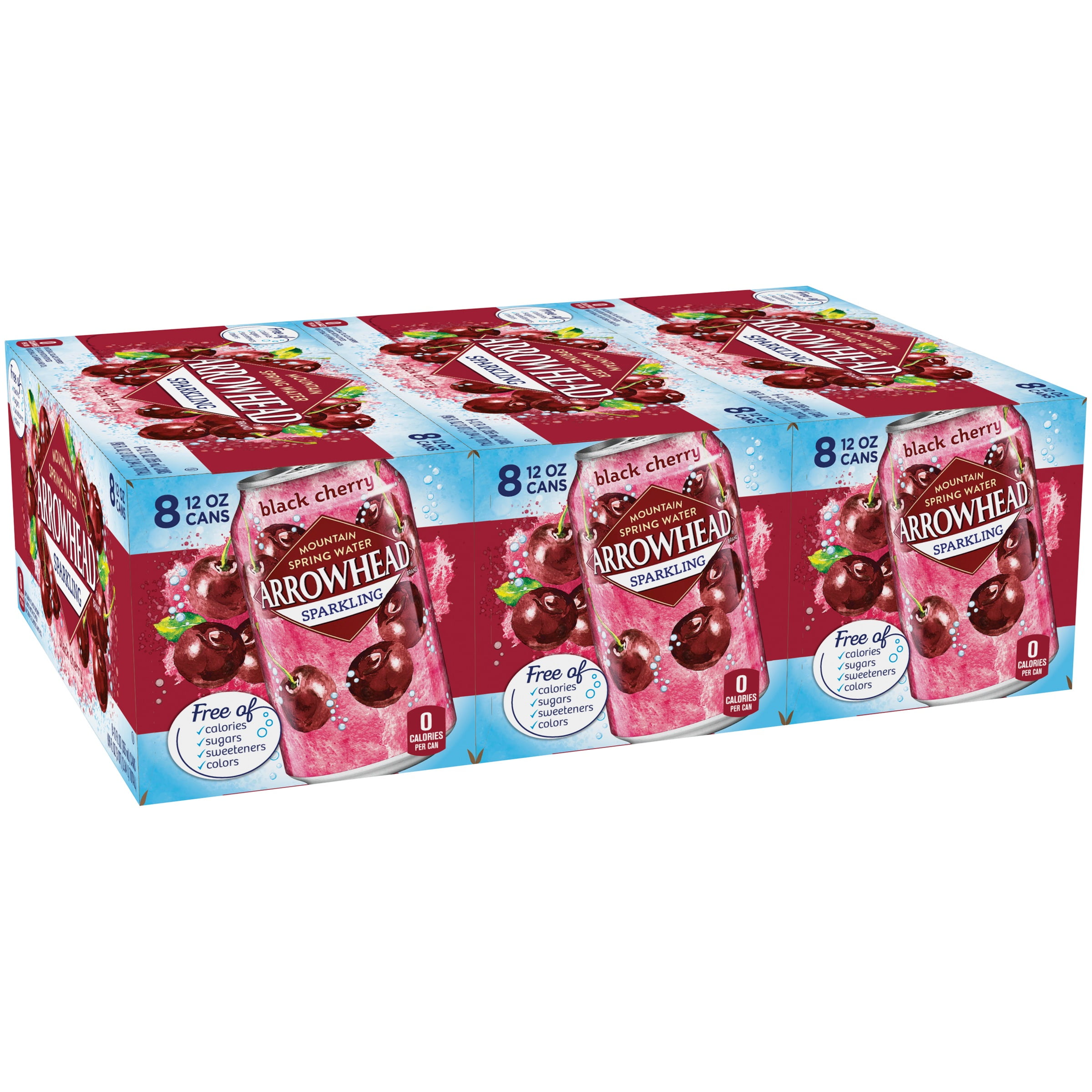 Arrowhead Sparkling Water, Black Cherry, 12 oz. Cans (Pack of 24