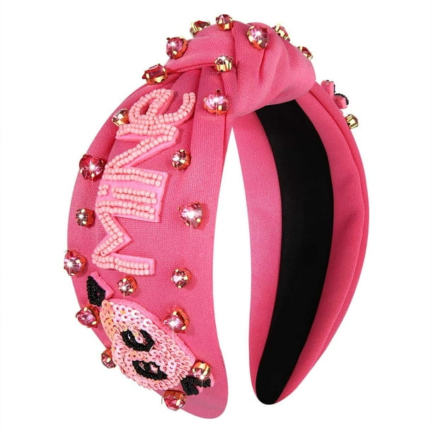 mokkia Diademas con forma de corazón para el día de San Valentín para mujer, accesorios para el día de San Valentín, diadema anudada con forma de corazón, color rosa y rojo, con nudo superior ancho, d