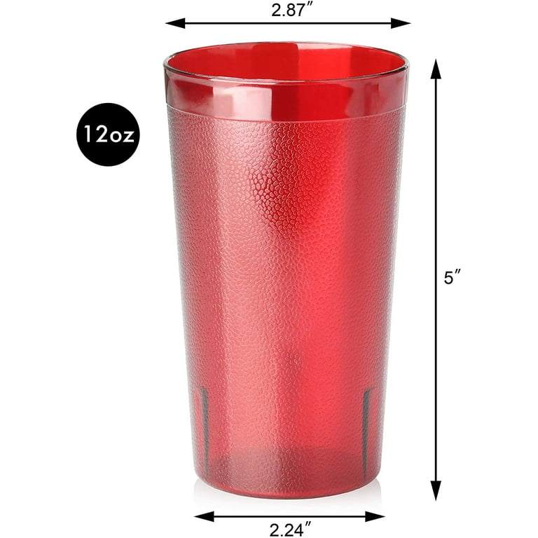 Choice 12 oz. Red SAN Plastic Pebbled Tumbler - 12/Pack