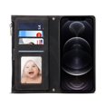 thumbnail image 4 of Pour Iphone 14 Rétro Étui en Cuir à Rabat Rfid Givré (Noir), Iphone 14 Pro Max, 4 of 6