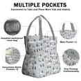 thumbnail image 3 of Gray Christmas House and Tree Pattern Drawstring Lunch Bag Women - Drawstring Lunch Bag Insulated for Work Office - Stain-Resistant Large Lunchbags for Women with Multi-Pockets, 3 of 6