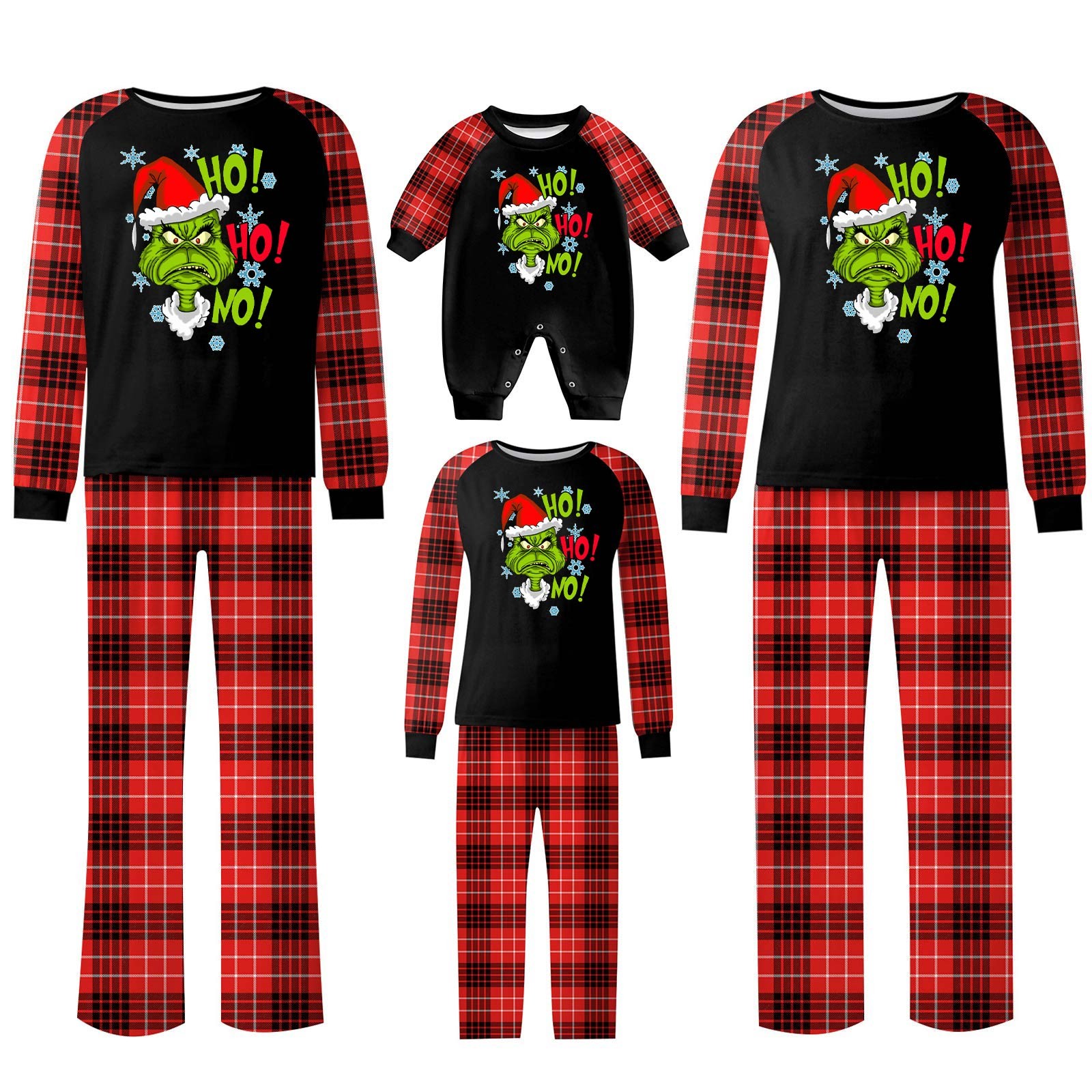 Pyjama De Noël Familial Assorti - Grenouillère à Capuche Avec Fermeture éclair - Manches Longues