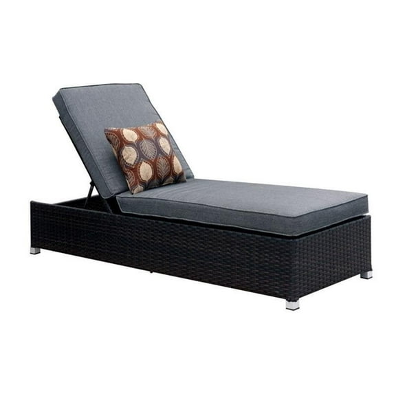 Furniture of America Walker Aluminum Adjustable Patio Chaise Lounge in Gray