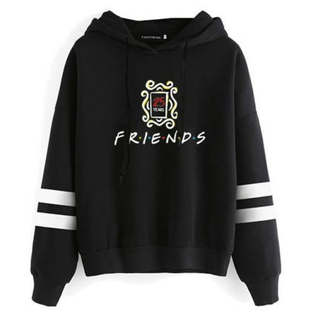 Fancyleo New Fashion Women Hoody Friends Tv Show 25 Years Hoodie Letter Printed Hooded Sweatshirt Pullover Causal Hoodie Female Sweatshirt Friends Gifts