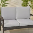 thumbnail image 4 of GDF Studio Massey Outdoor Water Resistant Fabric Loveseat Cushions with Piping, Silver, 4 of 6