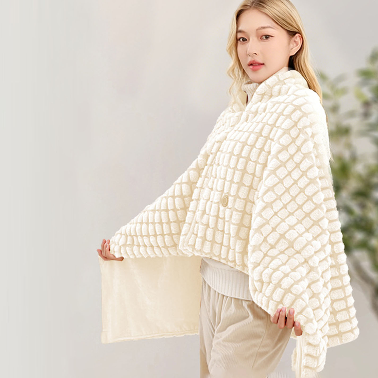 Wearable Electric Heated Blanket Shawl Wrap,Fast Heating Portable Heated Poncho with 3 Adjustable Temperature,Heating Wrap,Office,Home,Travel,Camping,Indoor Winter Activities,Heated Throw Blanket