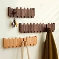 thumbnail image 7 of EverydayNest Wooden Wall Mounted Coat Rack,40cm/15.7in Walnut Piano Key Design with Flip Down Hooks for Hanging Coats Keys and Hats,Heavy Duty Entryway Wall Hanger, 7 of 7