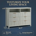 thumbnail image 3 of OAKHAM 6 Drawer Dresser, Fluted Wide Chest of Drawers for Bedroom Living Room, Pale Oak, 3 of 7