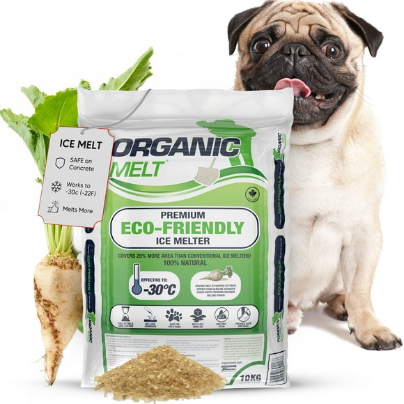 Ice Melt Safe for Concrete, Sidewalks, and Driveways – Pet-Friendly Snow Salt and Ice Melter – Organic Melt Granular De-Icing Product – Eco-Friendly, 10kg (22 lbs) Bag
