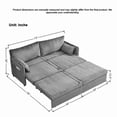 thumbnail image 4 of Modern Grey Convertible Sofa Bed, 3-in-1 Pull Out Sleeper Sofa with USB Ports & Side Pockets, Full Size Futon Couch for Small Space, Apartment, Living Room, Bedroom, Grey, 4 of 5