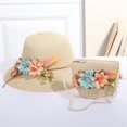 thumbnail image 3 of LNMQLPDBS Baby Sun Hat Sets Girls Wide-Brim Straw Sun-Hat for Summer Beach with Flower Kids Tourism Sun Hat with Shoulder Bag Gift for Girl Sun Protection Hat for All Season, 3 of 6
