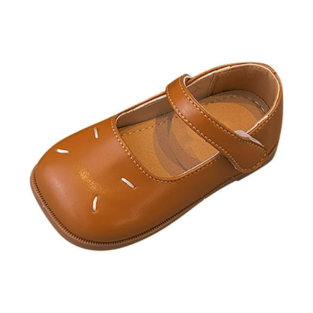 

Tengma Toddler Girl Sandals Girls Closed Toe Leaky Toe Solid Color Mary Jane Soft Bottom Princess Sandals Beach Prom Wedding Shoes Sandals for Girls （Brown Size: 24）
