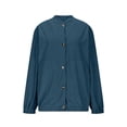 thumbnail image 5 of Yokua Corduroy Jackets for Women Button Down Bomber Jacket Stand Collared Long Sleeve Varsity Y2k Stylish Casual, 5 of 8