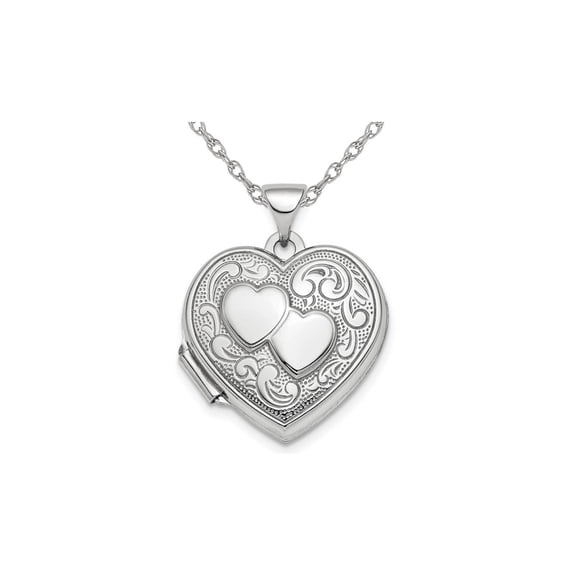 Gem & Harmony Heart Locket in Sterling Silver with Chain for Women