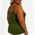 thumbnail image 6 of TEAJOPSUU Women's Plus Size Cami Tops Spaghetti Straps V Neck Sleeveless Tank Tops Trendy Lace Trim Crisscross Front Solid Summer Camisole Shirts Olive Green, 6 of 7