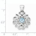 thumbnail image 2 of Sterling Silver Rhodium-plated w/Blue Topaz Pendant QP4562BT, 2 of 2