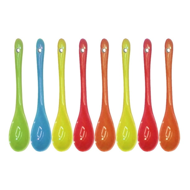 EeaseMX cucharas de cerámica de 13 cm, multifunción, para café, té, vajilla para el hogar y el restaurante.
