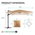 thumbnail image 2 of FOROUTIA 10x10ft Thatched Cantilever Patio Umbrella, 360° Rotation Offset Umbrella with 4-Level Tilt, Double Top UV50+ Waterproof Outdoor Hanging Umbrella for Pool, Backyard, Garden,, 2 of 7