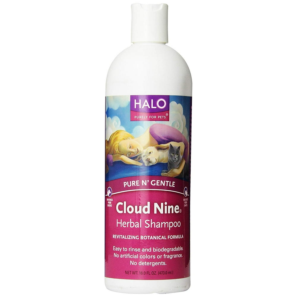 Halo Cloud Nine Herbal Shampoo for Dogs & Cats, 16Ounce Bottle
