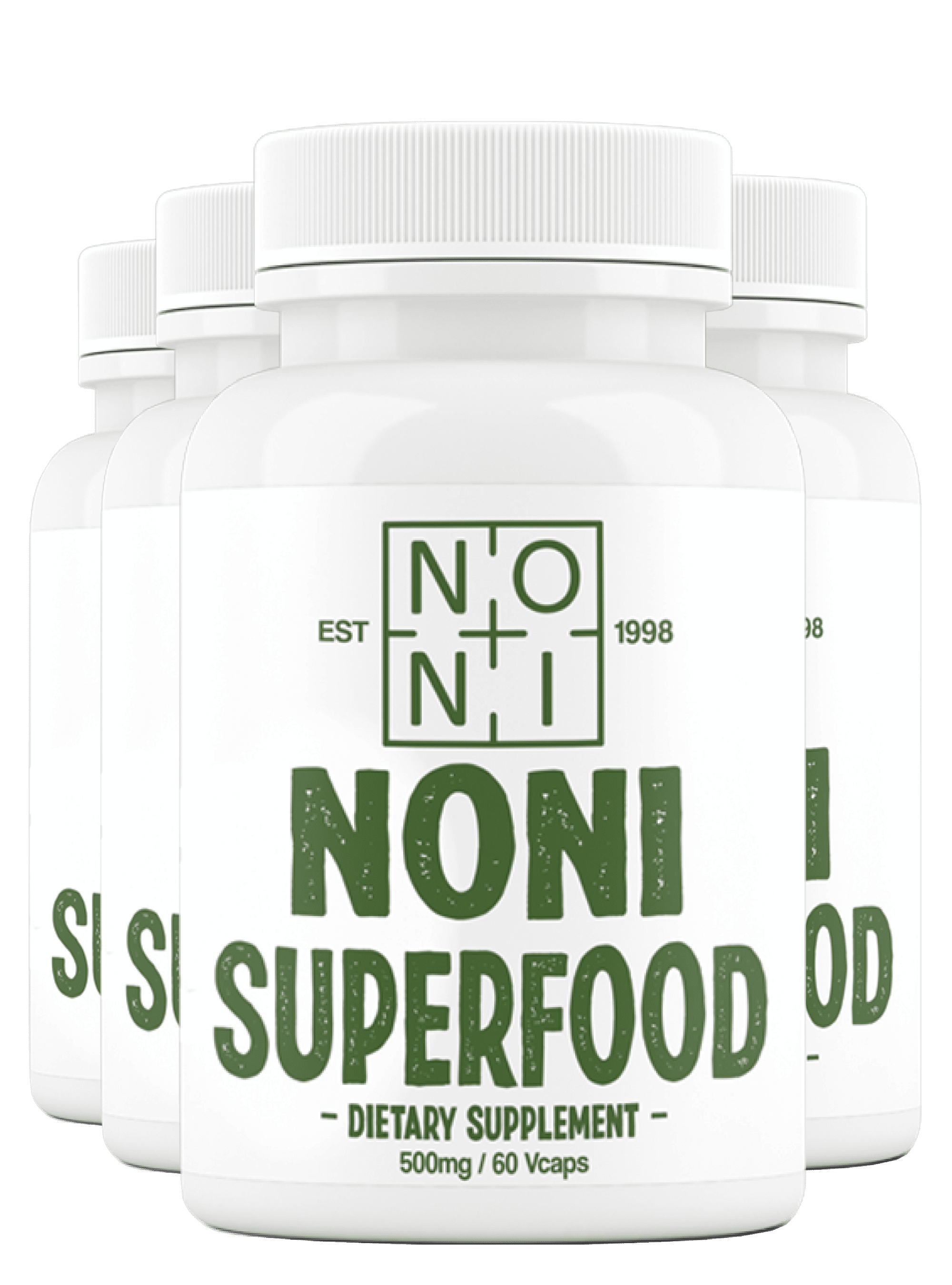 Healing Noni Noni Fruit Powder Capsules 4 Pack (60ct 500mg Veggie