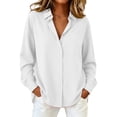 thumbnail image 2 of NominalSnugWomens Button down Shirts Cotton Dress Shirt Long Sleeve Collared Office Work Blouses Tops, 2 of 8