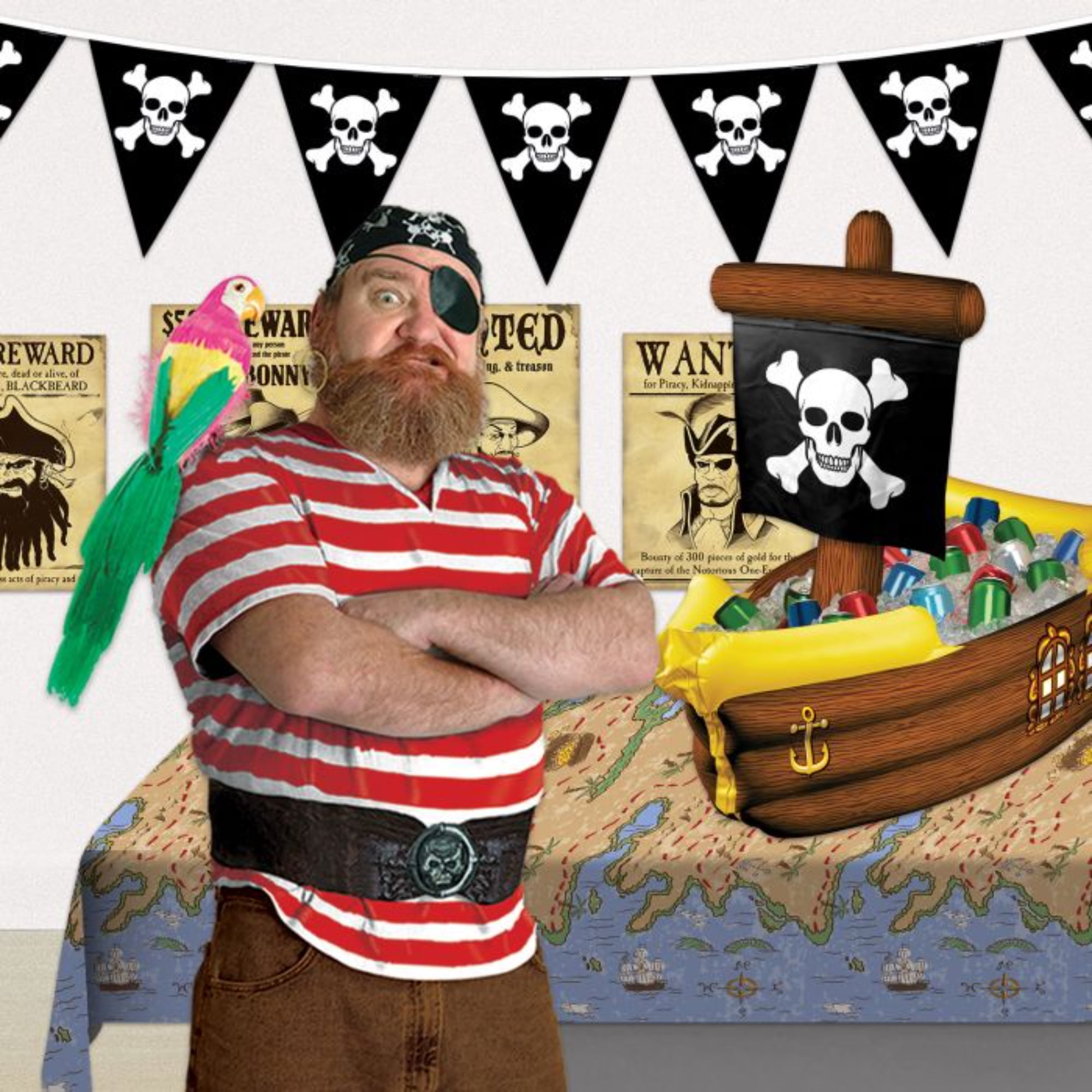 Beistle Inflatable Pirate Ship Coolers - 33" - Brown and Yellow