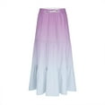 thumbnail image 5 of Yievot Summer Skirts for Women Trendy Gradient Color Boho Midi Skirt Drawstring High Waist A Line Pleated Skirt, 5 of 5